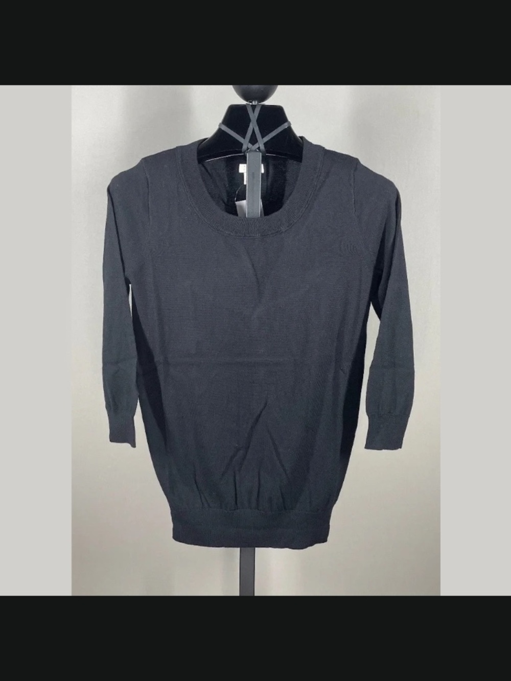 NEW J Crew Shirt Womens XXS black knit cotton preppy casual classic